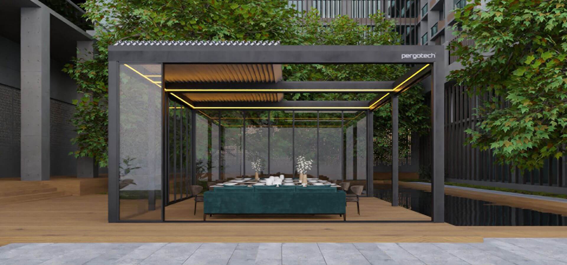 Pergola bioclimatique Pergotech Roof-1